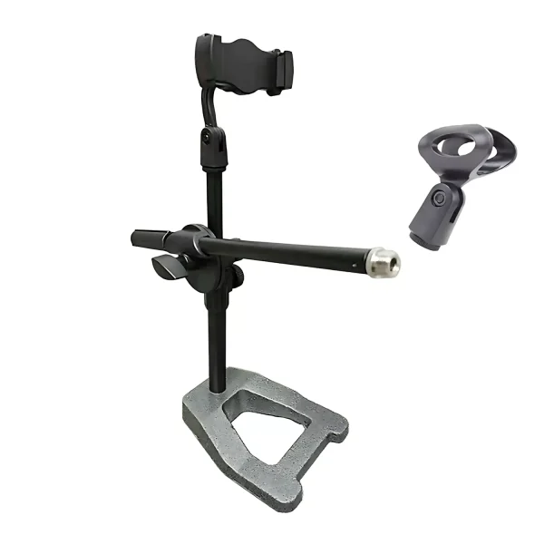 AH-02BL-01 A seat extended rod elbow wave bead word clip short cross bar (clip type) large silver nut microphone clip