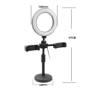 CH-125A-03 16cm fill light lamp metal disc double phone holder