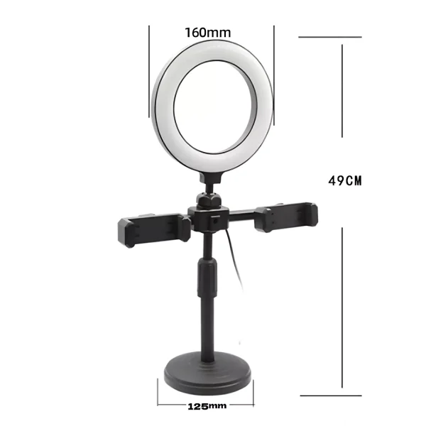 CH-125A-03 16cm fill light lamp metal disc double phone holder