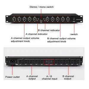 FP-206 2-in 10-out dual 6-channel signal distributor