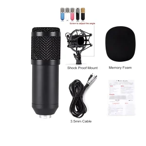 HC-800-01 microphone + windproof cotton + iron shock proof frame +3.5 audio cable