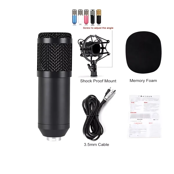 HC-800-01 microphone + windproof cotton + iron shock proof frame +3.5 audio cable