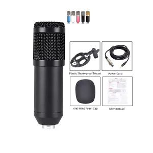 HC-800-02 Microphone + Windproof Cotton + Plastic Shockproof Stand + 3.5mm Audio Cable