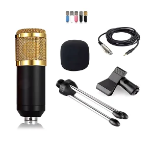 HC-801-02 Microphone + Windproof Cotton + Spring Clip + 3.5mm Audio Cable + Tripod Stand