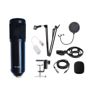 HC-900-03 microphone + windproof cotton +3.5 audio cable +35 aluminum bracket + plastic shock proof frame + BOP net +USB small sound card