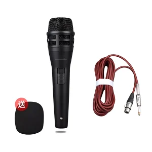 HD-004-H Wired Dynamic Omnidirectional Heart-shaped Microphone, 7-meter cable, black