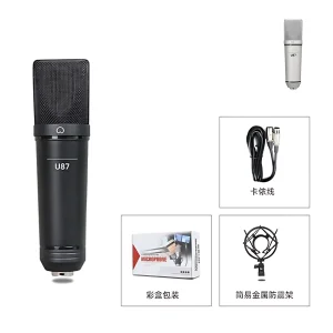 HU-87B-01 microphone + windproof cotton + double Canon wire + iron shock proof frame