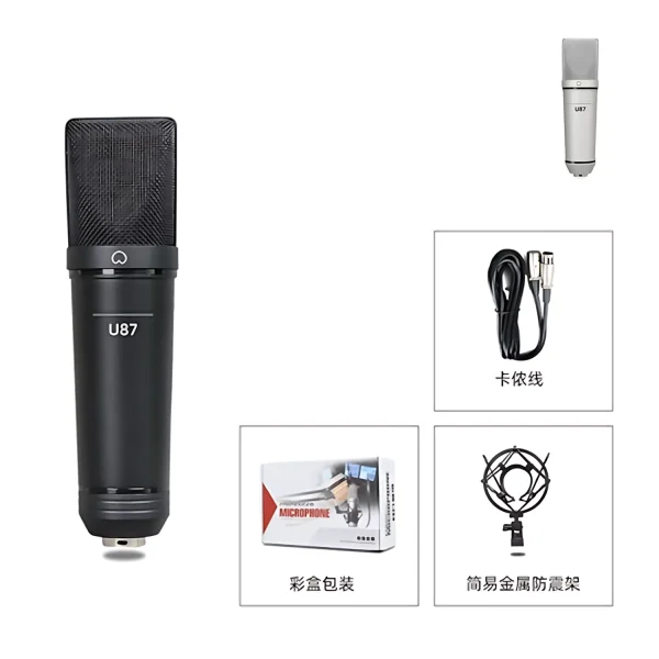 HU-87B-01 microphone + windproof cotton + double Canon wire + iron shock proof frame
