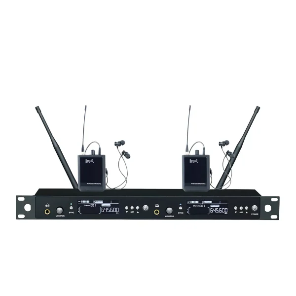 UHF wireless monitoring 1U stereo 200*2 frequency points
