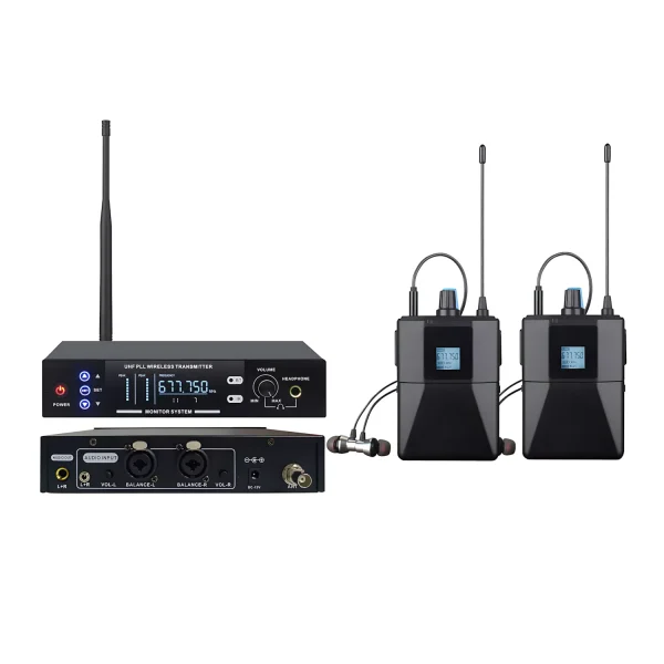UHF wireless stereo monitoring, 200 frequency points, 1/2U
