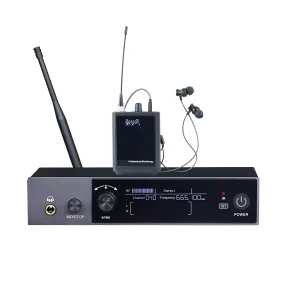 UHF wireless stereo monitoring, 200 frequency points, 1/2U