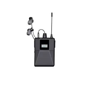 UHF wireless monitoring receives stereo sound from headphones