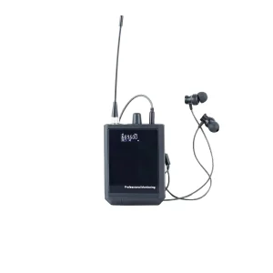 UHF wireless monitoring receives stereo sound from headphones