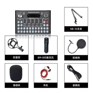 SC-004-01 BM800 microphone cantilever bracket plastic shock proof frame blowout net windproof cotton headphones 3.5 Canon line