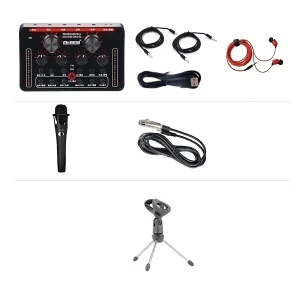 SC-005-01 sound card set E300 handheld microphone small tripod holder