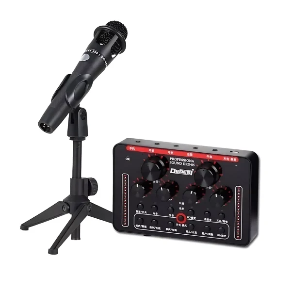 SC-005-02 sound card set E300 handheld microphone raised tripod