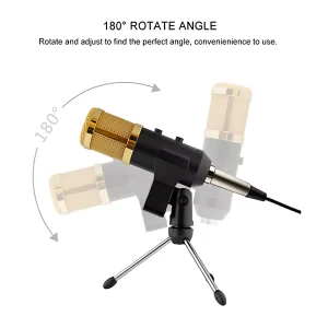 UF-830 USB Kanon reverberant microphone spring clip small three-legged gold
