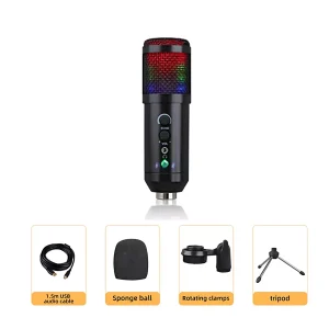 UF-840-01 USB round reverberant microphone magnifier small three-legged colored light black