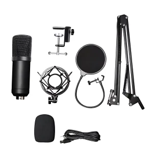 US-709-01 192K flat USB microphone + blowout preputer + windproof cotton +35 iron seat + iron shock proof
