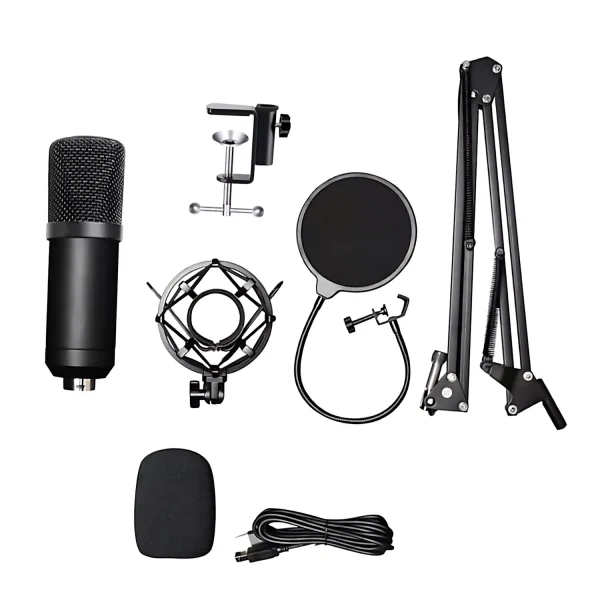 US-709-01 192K flat USB microphone + blowout preputer + windproof cotton +35 iron seat + iron shock proof