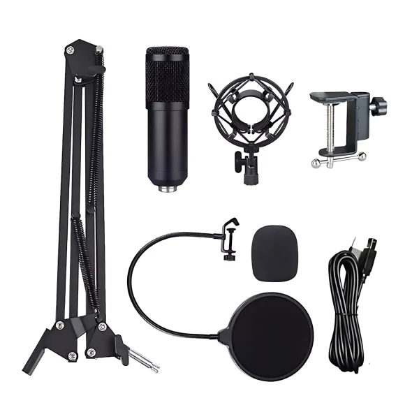 US-808-02 48K round USB microphone + blowout preputer + windproof cotton +35 iron seat + iron shock proof