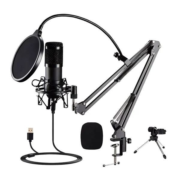 US-808-04 48K round USB microphone + blowout preputer + windproof cotton +35 iron seat + iron shock proof + small three feet of magnifying glass