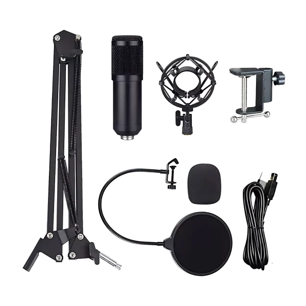 US-809-03 192K USB microphone + blowout preputer + windproof cotton +35 iron seat + iron shock