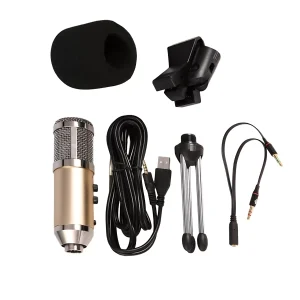 UTF-802 USB reverberation microphone spring clip small tripod silver