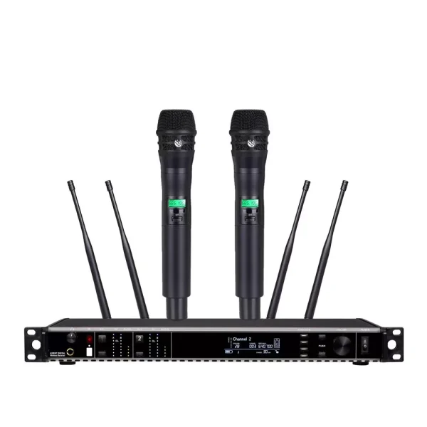 UHF 2T1 True Diversity Wireless microphone Infrared frequency matching handheld