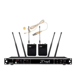 UHF 2T1 True Diversity Wireless microphone Infrared Frequency matching skin color collar clip