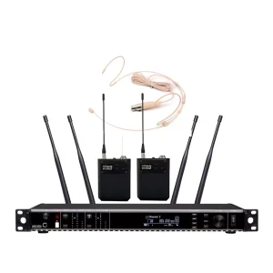 UHF 2T1 True Diversity wireless microphone Infrared frequency matching skin color headset