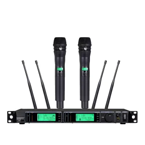 UHF 2T1 True Diversity Wireless microphone Infrared frequency matching handheld