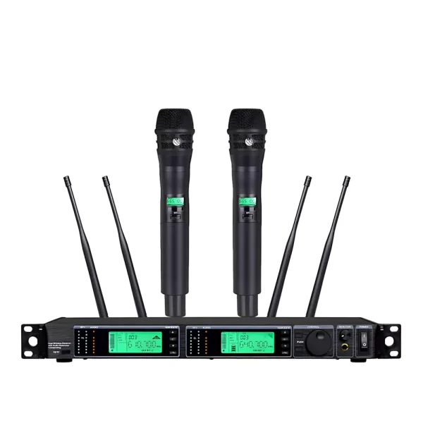 UHF 2T1 True Diversity Wireless microphone Infrared frequency matching handheld