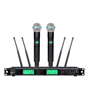 UHF 2T1 True Diversity Wireless microphone Infrared frequency matching handheld