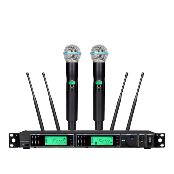 UHF 2T1 True Diversity Wireless microphone Infrared frequency matching handheld