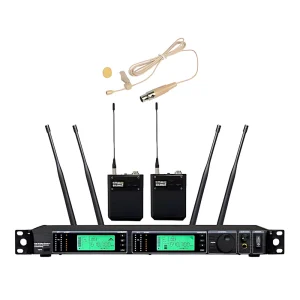 UHF 2T1 True Diversity Wireless microphone Infrared Frequency matching skin color collar clip