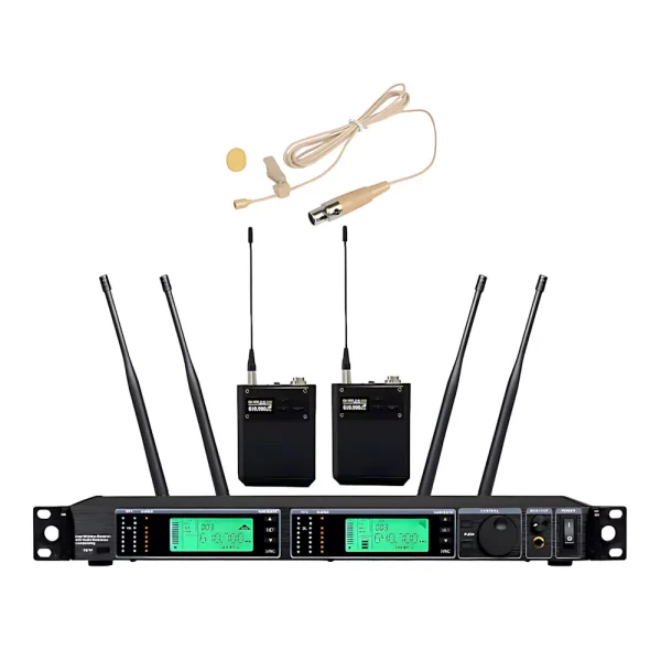 UHF 2T1 True Diversity Wireless microphone Infrared Frequency matching skin color collar clip