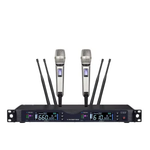 UHF 2T1 True Diversity Wireless microphone Infrared frequency matching 9000 Gray handheld