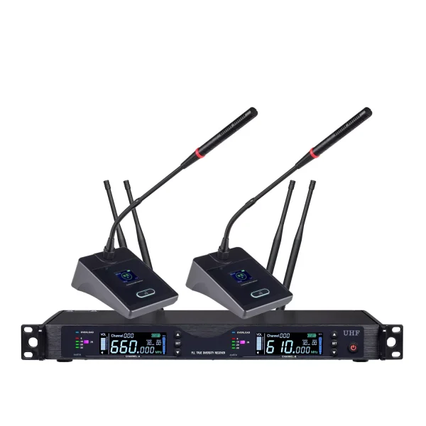 UHF 2T1 true Diversity Wireless microphone Infrared Frequency matching Long pole Conference