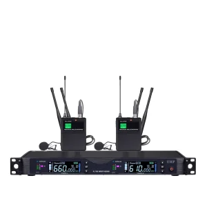 UHF 2T1 True Diversity Wireless microphone Infrared frequency matching black collar clip