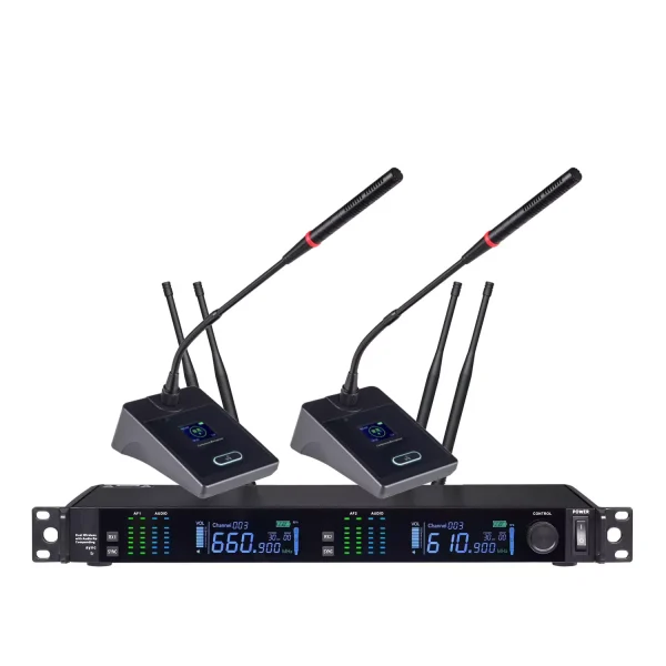 UHF 2T1 true Diversity Wireless microphone Infrared Frequency matching Long pole Conference