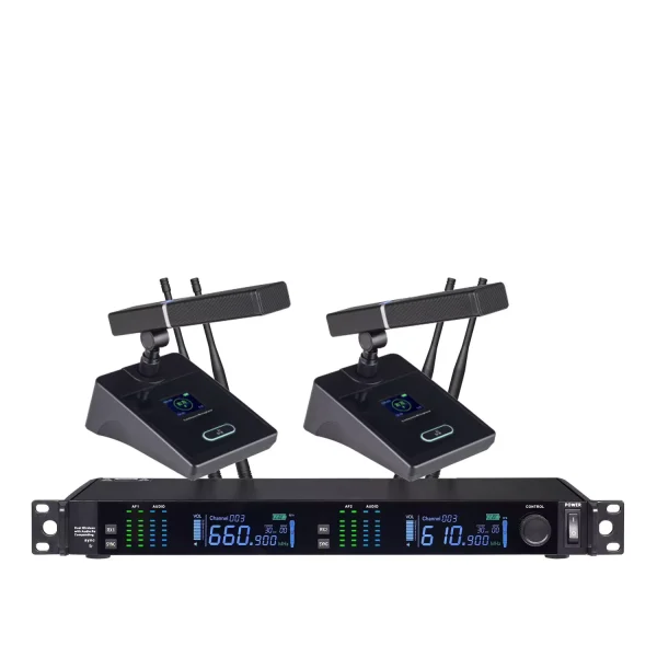 UHF 2T1 True Diversity Wireless microphone Infrared Frequency matching square tube Conference