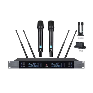 UHF 2T1 diversity wireless microphone infrared to frequency handheld charging