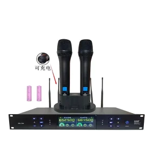 UHF 2T1 wireless microphone infrared frequency handheld charging base