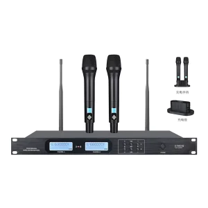 UHF 2T1 wireless microphone infrared frequency handheld charging base