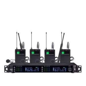 UHF 4T1 wireless microphone, infrared frequency matching, black collar clip waist bag