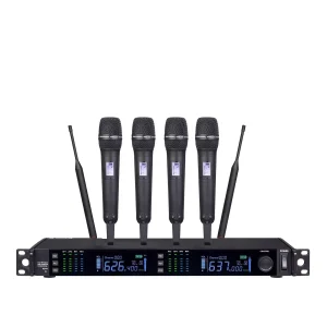 UHF 4T1 wireless microphone, infrared frequency matching 9000, black handheld