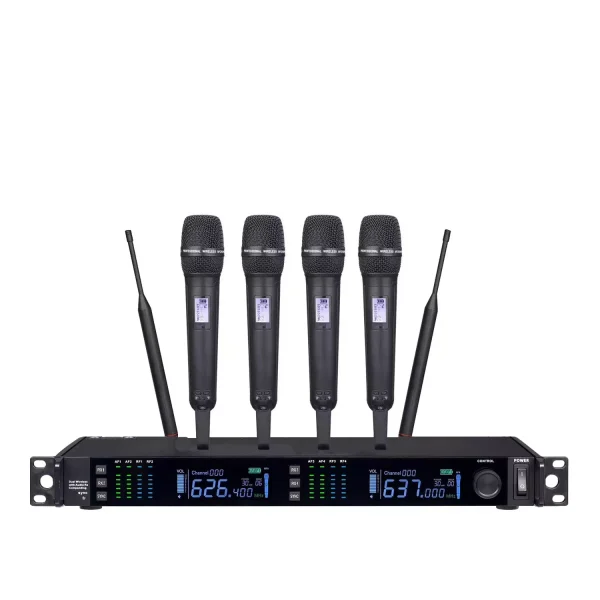 UHF 4T1 wireless microphone, infrared frequency matching 9000, black handheld