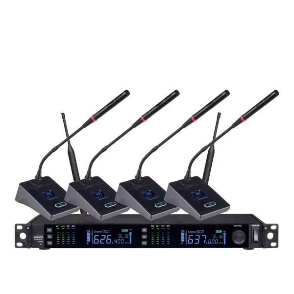 UHF 4T1 wireless microphone infrared frequency matching long pole conference