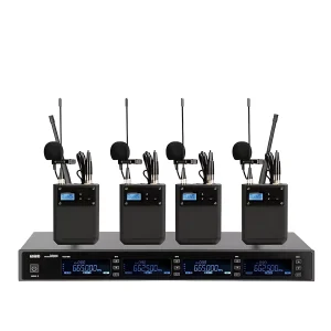 UHF 4T1 wireless microphone, infrared frequency matching, black collar clip, metal waist bag